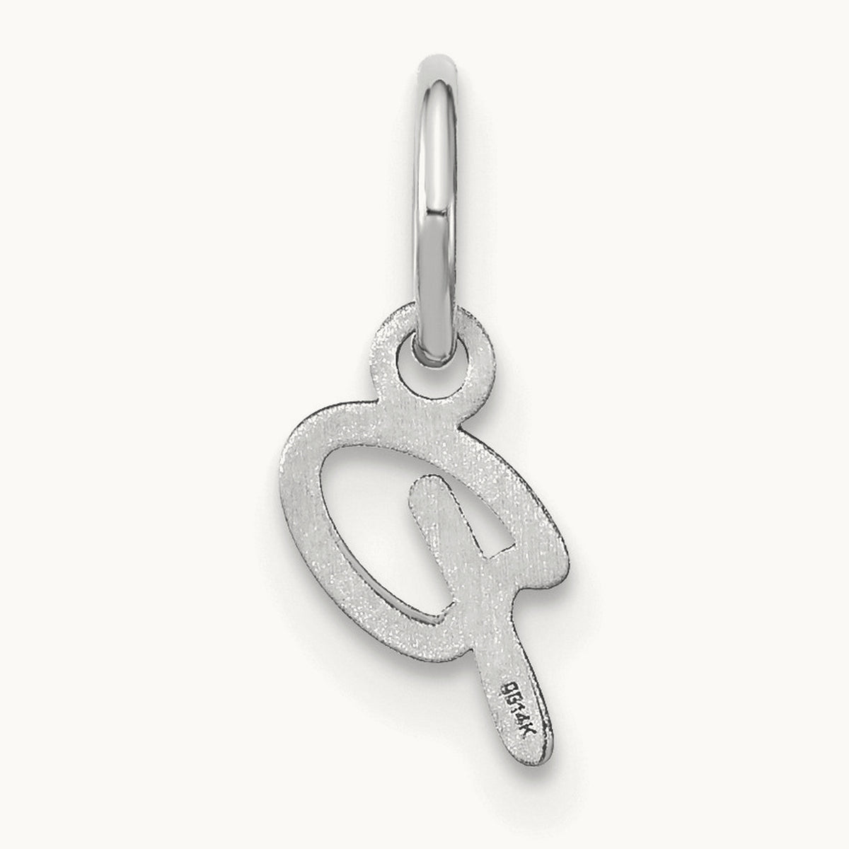 Upper case Initial Charm — 14K White Gold, P
