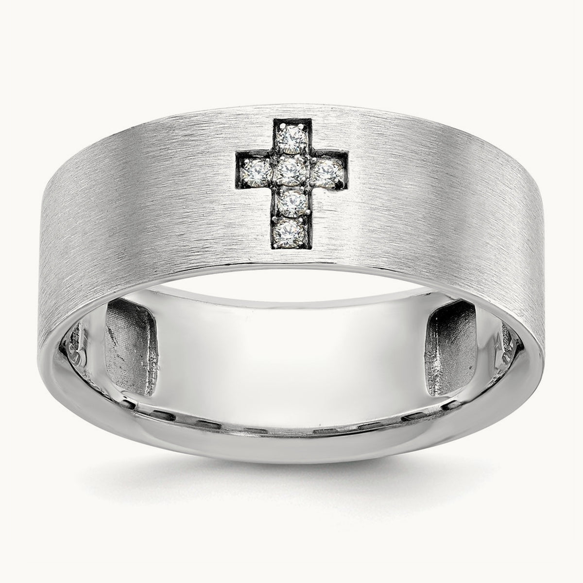 Cross Men's Ring, 0.05 ct tw Lab-Grown Diamond