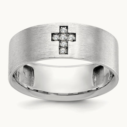 Cross Men's Ring, 0.05 ct tw Lab-Grown Diamond