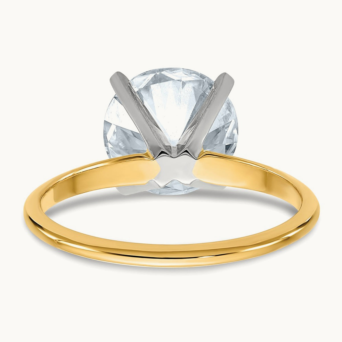 Round Solitaire Engagement Ring, 3.00 ct tw Lab-Grown Diamond — 14K Two-Tone