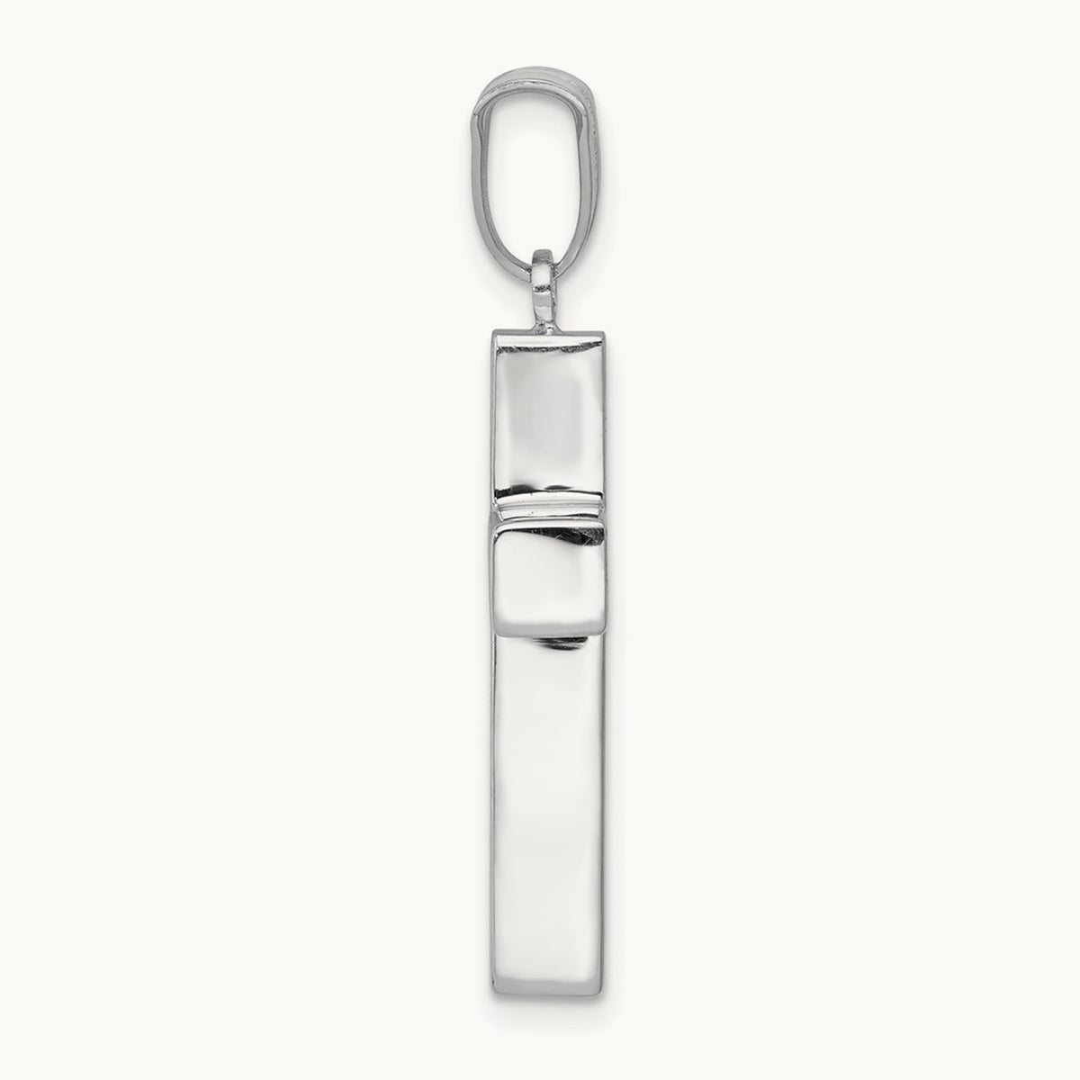 Polished Hollow Cross Pendant, 14K White Gold