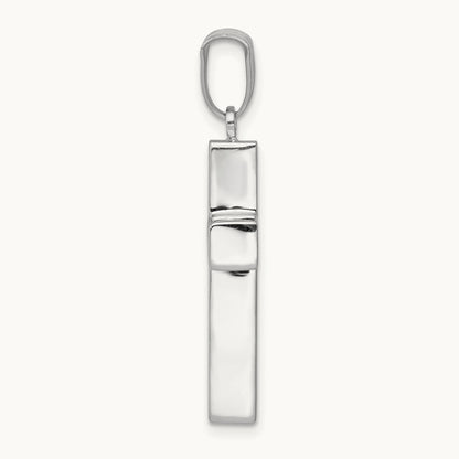 Polished Hollow Cross Pendant, 14K White Gold