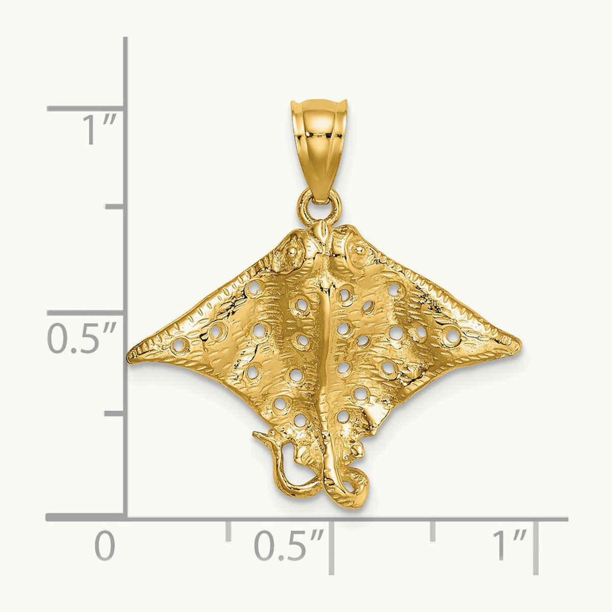 Spotted Eagle Ray with Holes Charm — 25mm