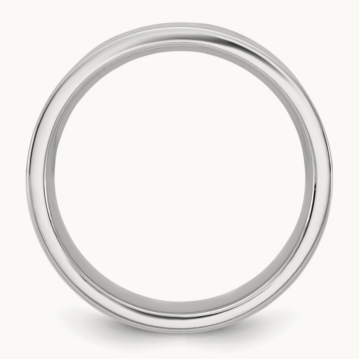Standard Flat Comfort Fit Band, 6.5mm, 10K White Gold