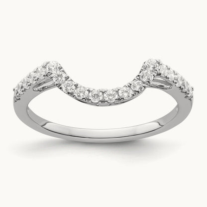 Diamond Contour Wedding Band, 14K White Gold