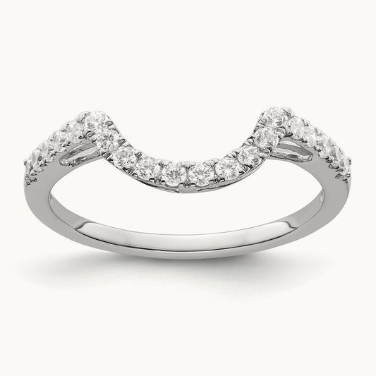 Diamond Contour Wedding Band, 14K White Gold