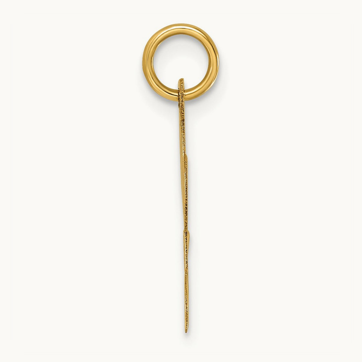 Medium Script Initial Charm — 14K Yellow Gold, L