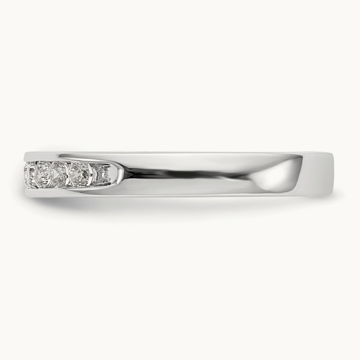 9- Stone Ladies Band Mounting, 2mm, 14K White Gold