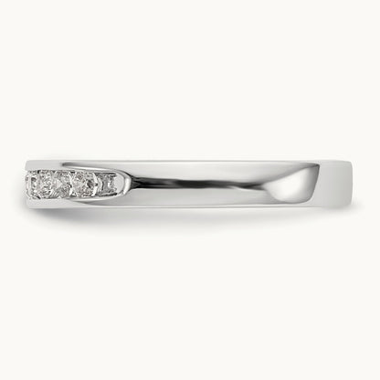 9- Stone Ladies Band Mounting, 2mm, 14K White Gold