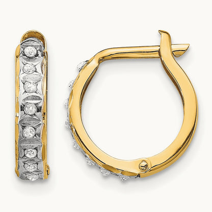 Diamond Fascination Dia. Dust/Accent Hinged Hoop Earrings, 14K