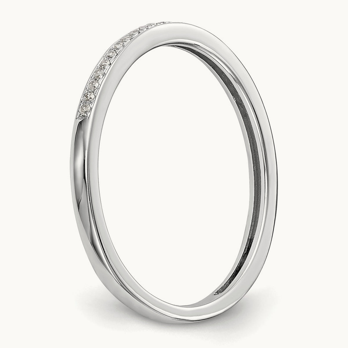 Set of 2 White Gold Diamond Wedding Band, 14K