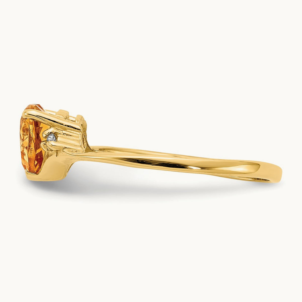 Citrine Diamond Ring, 14K