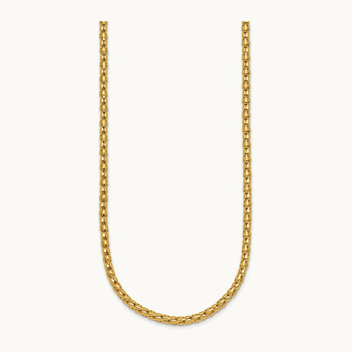 Polished Fancy Necklace, 3.5mm, 14K