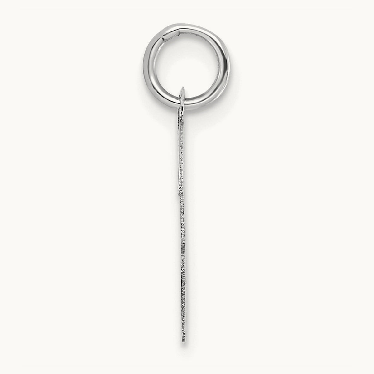 Medium Script Initial Charm — 14K White Gold, H