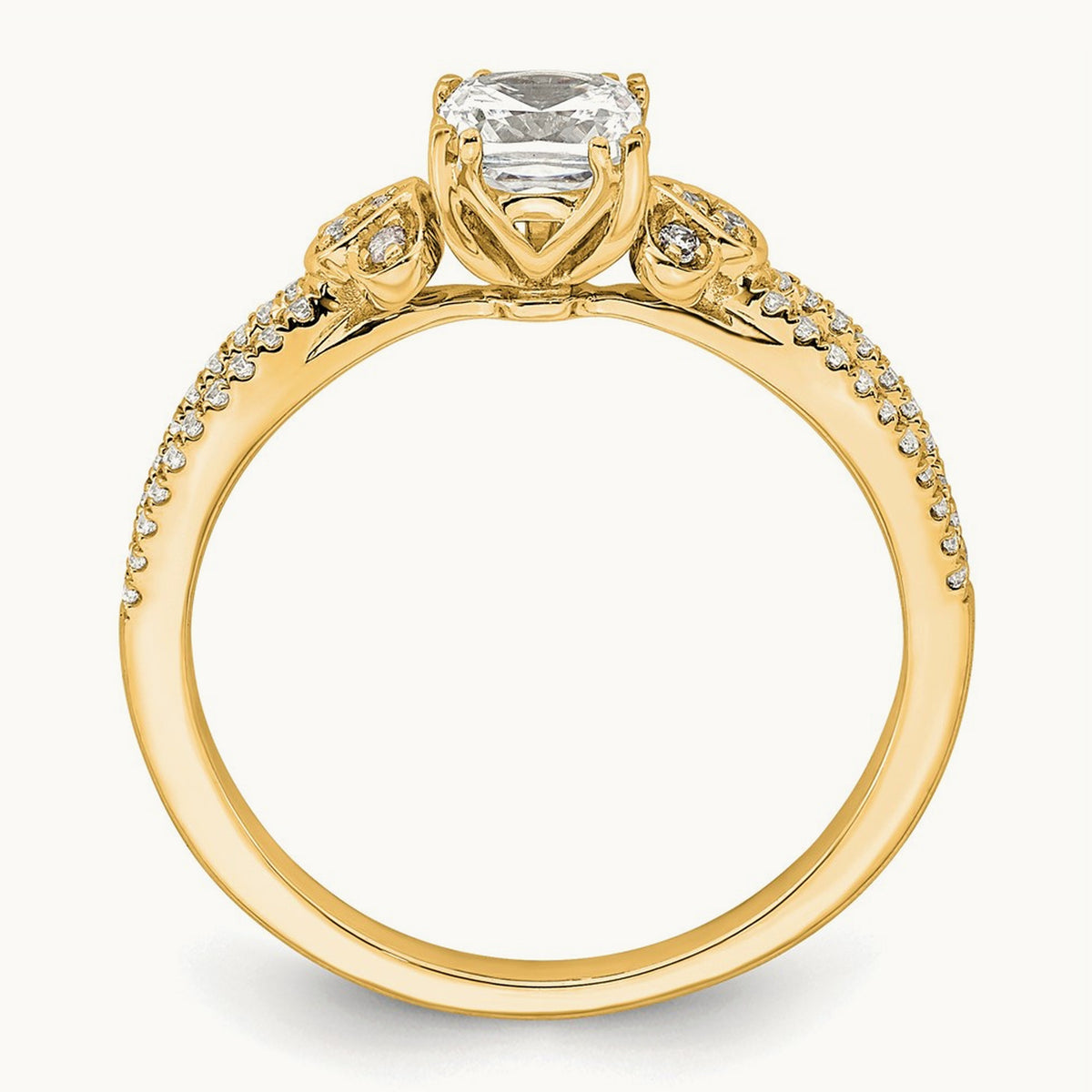 Cushion Split Shank Semi-Mount Engagement Ring — 1/2 ct, 7