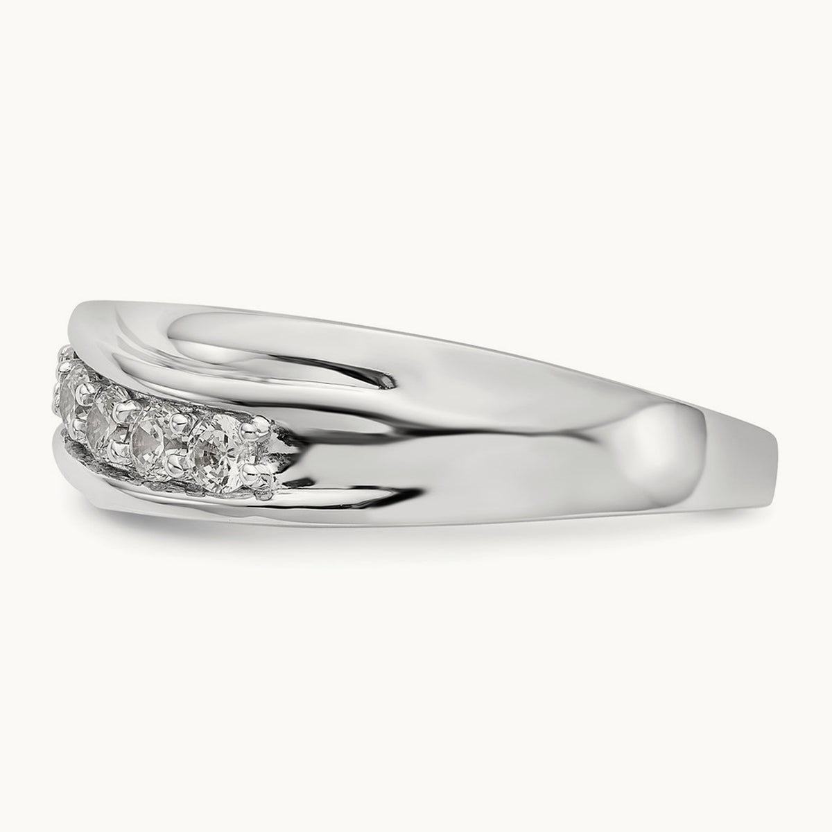 Seven Stone Men's Ring, 0.50 ct tw Lab-Grown Diamond — 14K White Gold