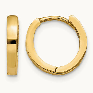 Round Hinged Hoop Earrings, 14K