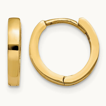 Round Hinged Hoop Earrings, 14K