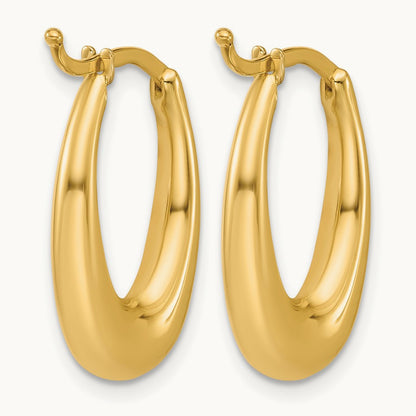 Polished Tapered Oval Hoop Earrings — Leslie's — photo set