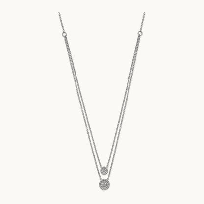 Double Strand 18in Necklace, 14K White Gold
