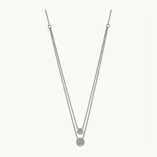 Double Strand 18in Necklace, 14K White Gold