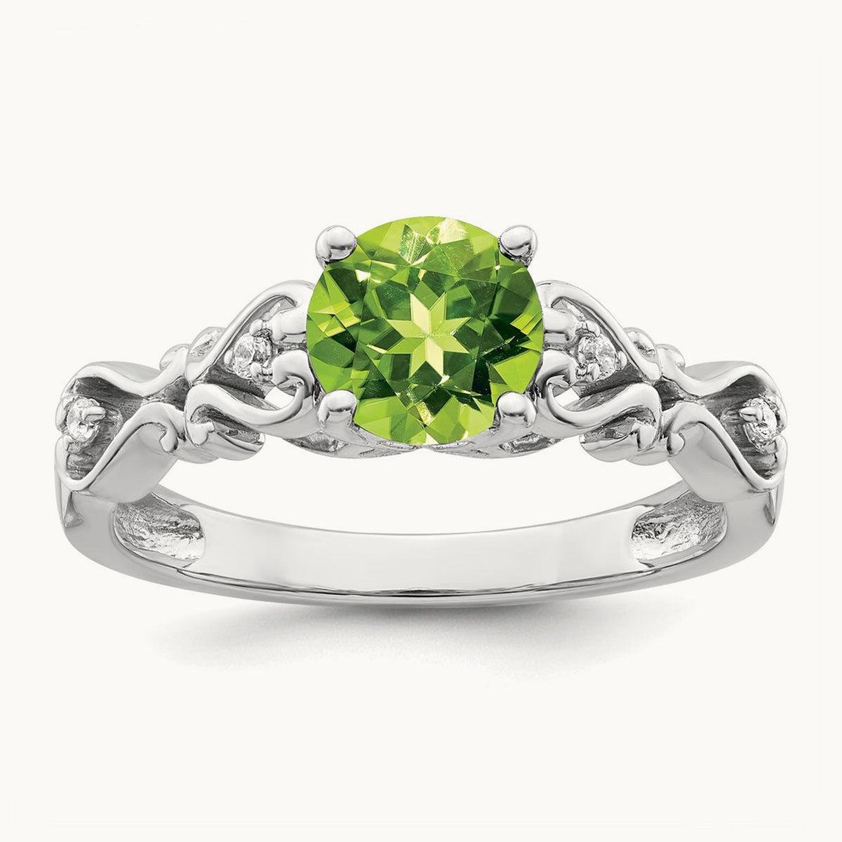 Polished Peridot and Diamond Ring — photo set