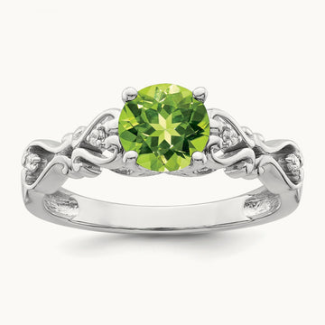 Polished Peridot and Diamond Ring — photo set