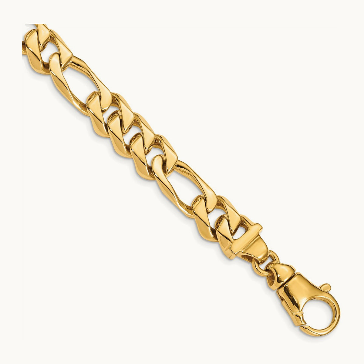 Hand Polished Fancy Link Bracelet, 10.9mm, 14K