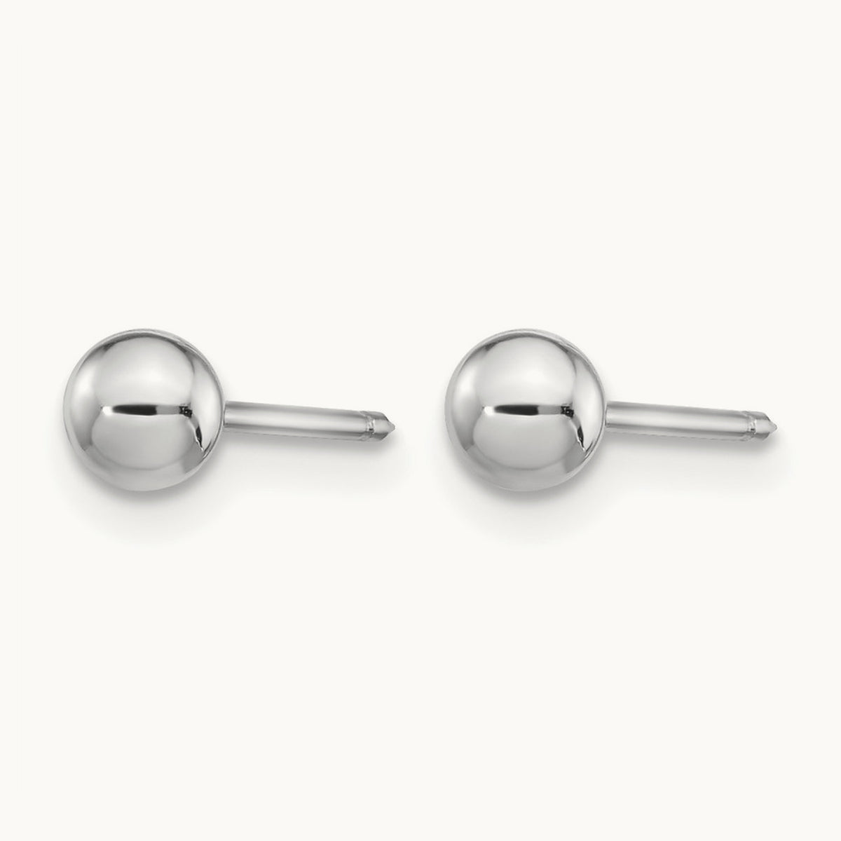 Inverness Ball Post Earrings — 14K White Gold, 4mm