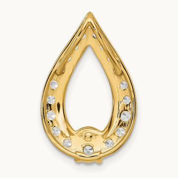 Teardrop Chain Slide Pendant, 1.00 ct tw Lab-Grown Diamond