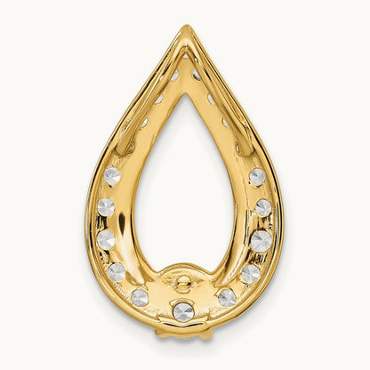 Teardrop Chain Slide Pendant, 1.00 ct tw Lab-Grown Diamond