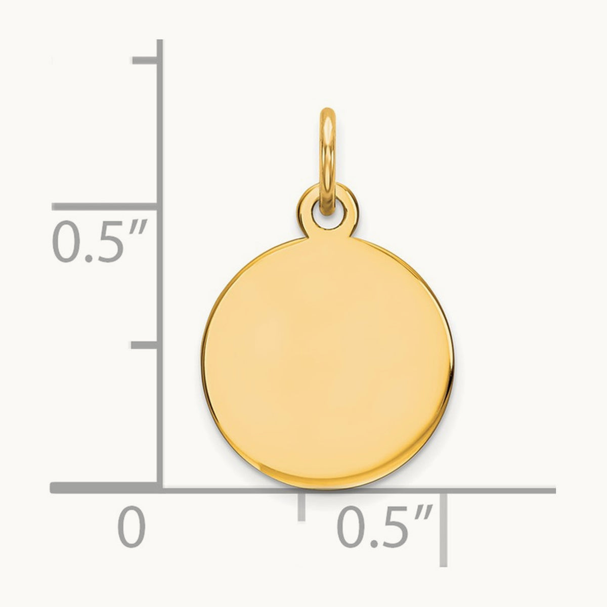 Round Disc Charm, 14K