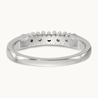 Diamond w/Sapphire Band, 14K White Gold