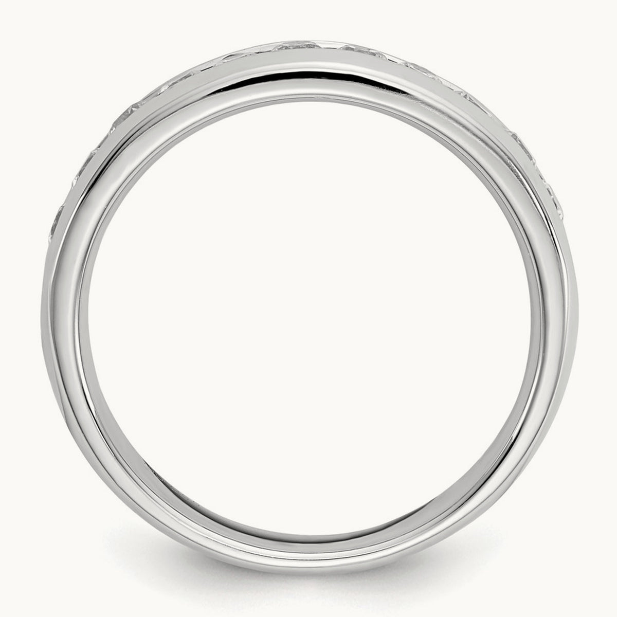 11-Stone Diamond Channel Band, 14K White Gold