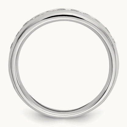 11-Stone Diamond Channel Band, 14K White Gold