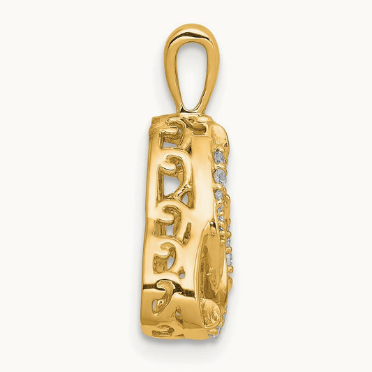 Vibrant Celtic Pendant, 0.20 ct tw Lab-Grown Diamond — 14K Yellow Gold