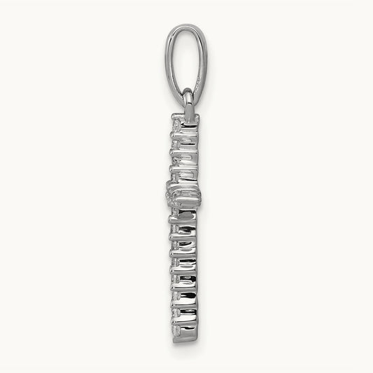 1/6ct. Diamond Cross Pendant — 14K White Gold