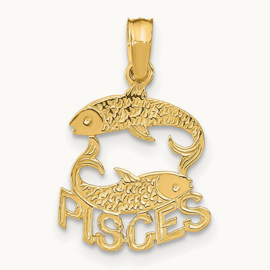 PISCES Zodiac Charm, 14K