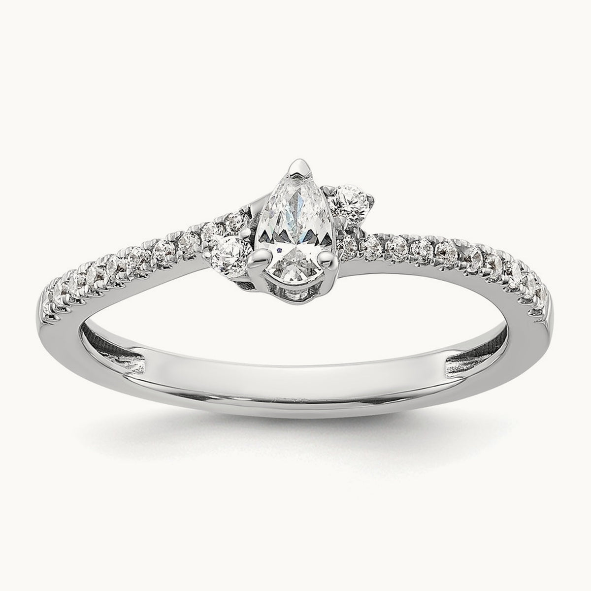 Pear Center Promise/Engagement Ring, 0.50 ct tw