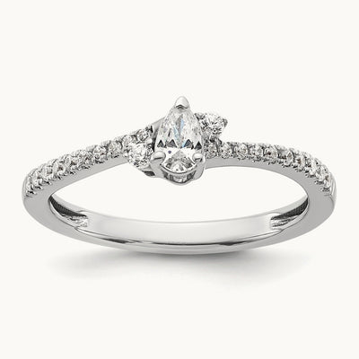 Pear Center Promise/Engagement Ring, 0.50 ct tw