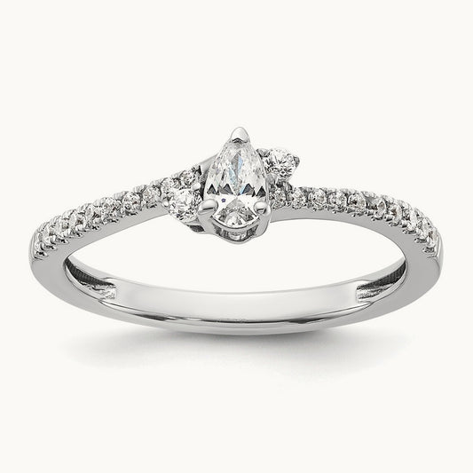 Pear Center Promise/Engagement Ring, 0.50 ct tw