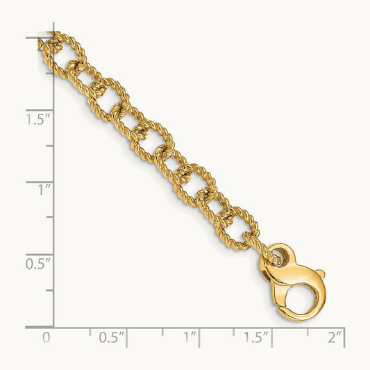 Polished Hand-polished Fancy Link Bracelet, 6.5mm, 14K