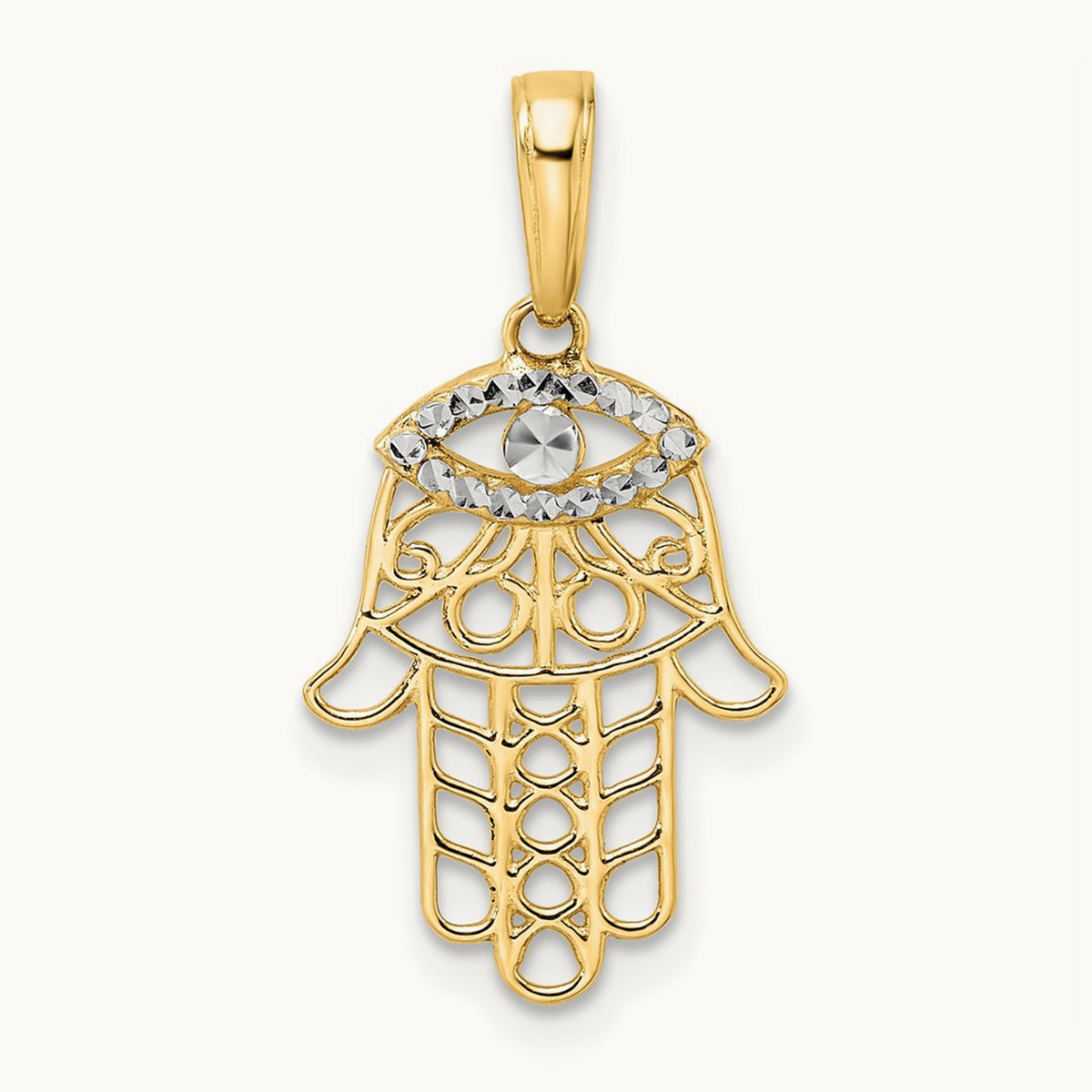 & D/C Evil Eye Hamsa Pendant — 25.18mm
