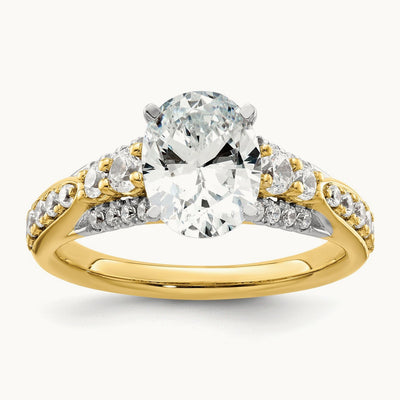 Oval Center Semi-Mount Engagement Ring, 0.50 ct tw Lab-Grown Diamond