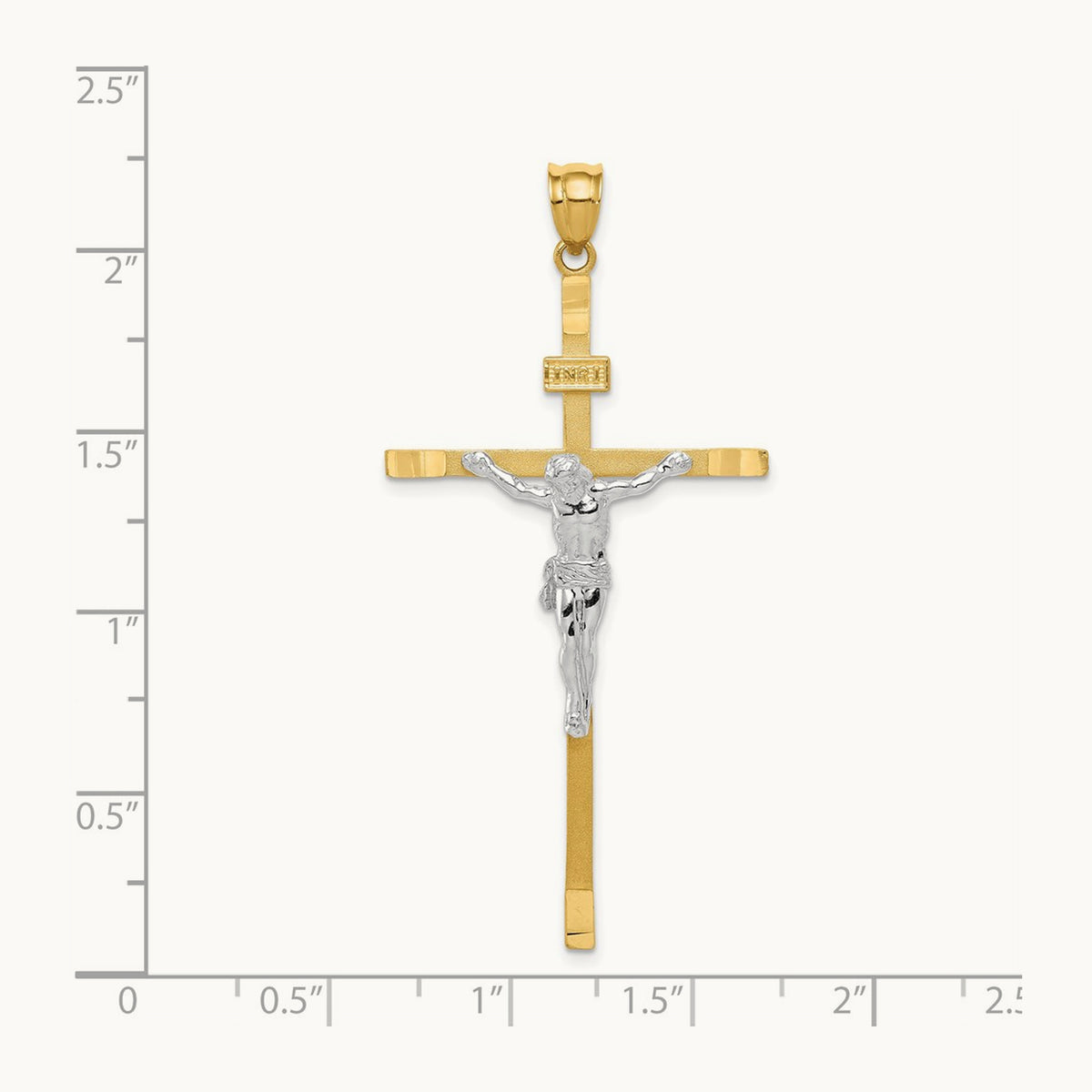 Crucifix Pendant, 14K Two-tone