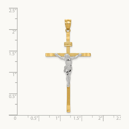 Crucifix Pendant, 14K Two-tone