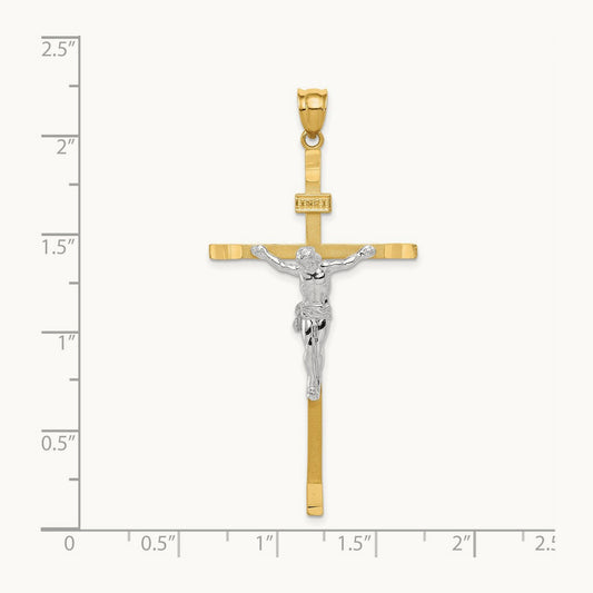 Crucifix Pendant, 14K Two-tone