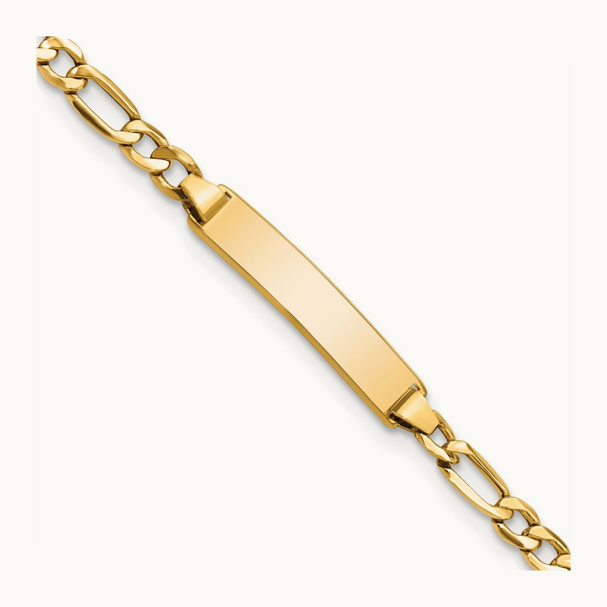 Semi-Solid Figaro Link ID Bracelet — 6mm