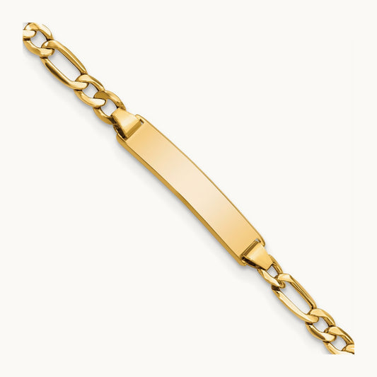 Semi-Solid Figaro Link ID Bracelet — 6mm