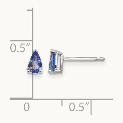 Tanzanite Earrings, 14K White Gold